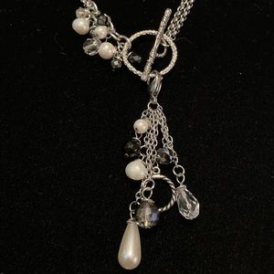 TOCARA DORIS. Crystal, Hematite, Freshwater & Glass Pearl, Onyx Stainless steel